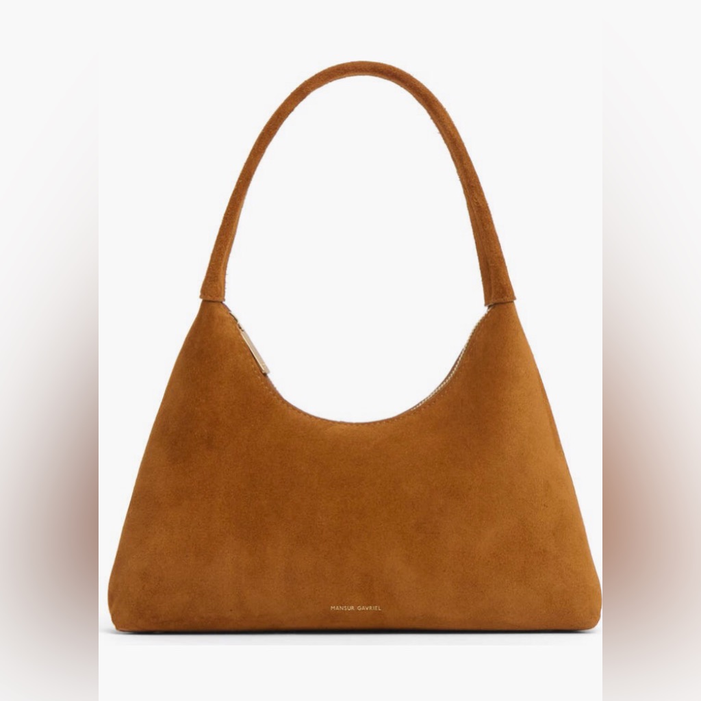 Nwt $445 Mansur Gavriel Mini Candy Suede Shoulder Bag In Saddle!